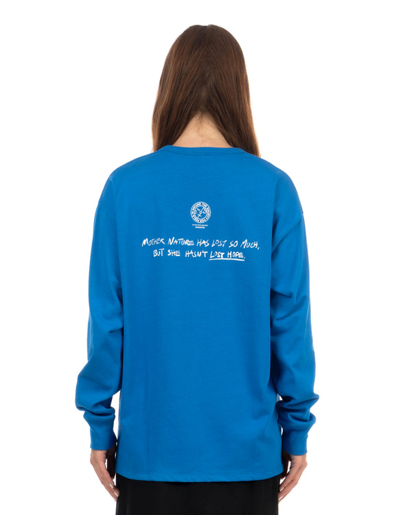 Beautiful People | Feels Suvin Jersey Print Long T-Shirt Blue - Concrete