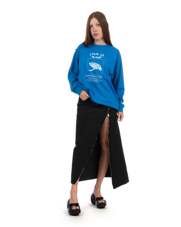 Beautiful People | Feels Suvin Jersey Print Long T-Shirt Blue - Concrete