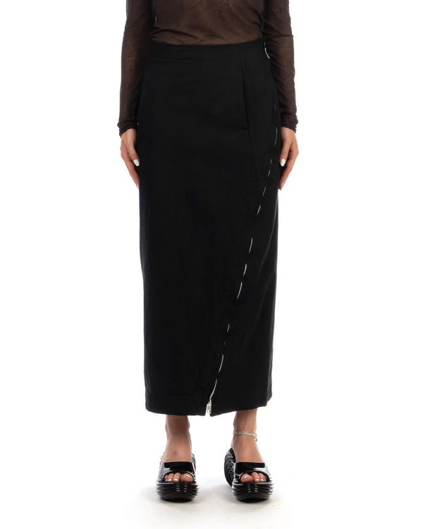 Beautiful People | Solaro Herringbone Bias Tight Longskirt Charcoal - Concrete