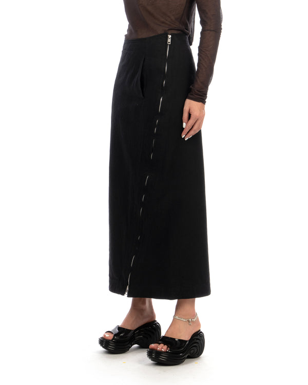 Beautiful People | Solaro Herringbone Bias Tight Longskirt Charcoal - Concrete