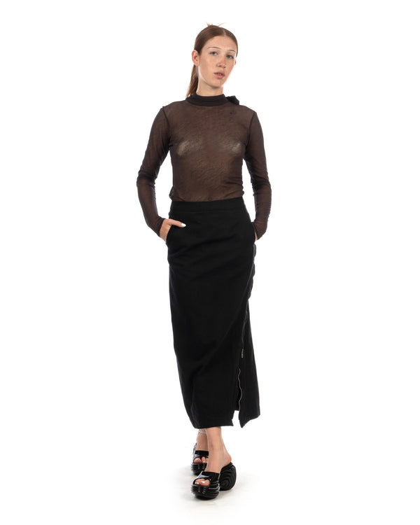 Beautiful People | Solaro Herringbone Bias Tight Longskirt Charcoal - Concrete