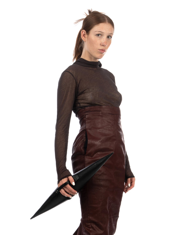 Beautiful People | Sheer Jersey Neck Bow Top Charcoal - Concrete