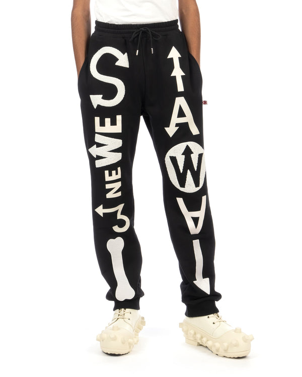 Walter Van Beirendonck | Alien Sweat Pants Black - Concrete