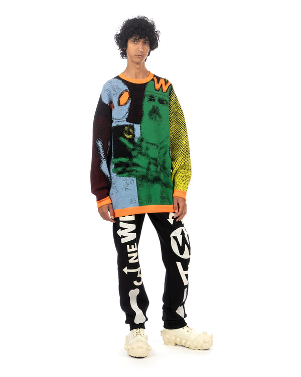 Walter Van Beirendonck | We Come in Peace Knit Sweater Multi - Concrete