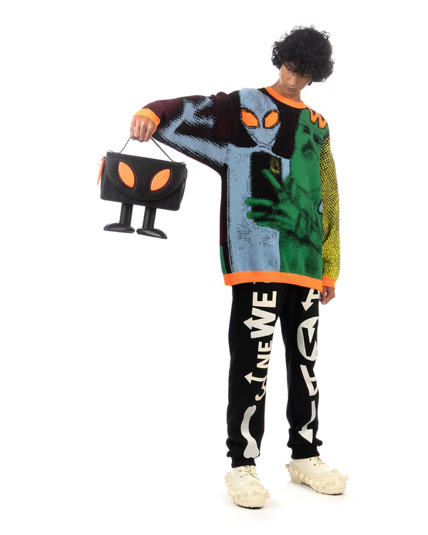 Walter Van Beirendonck | We Come in Peace Knit Sweater Multi - Concrete