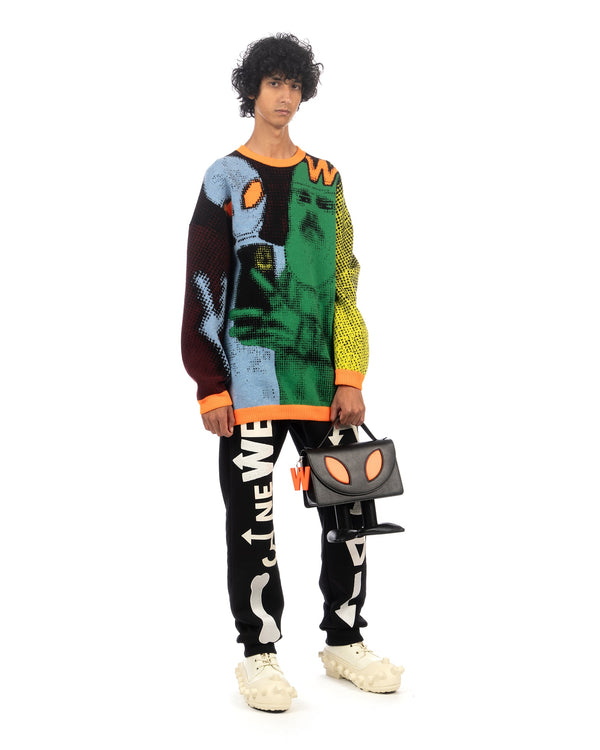 Walter Van Beirendonck | We Come in Peace Knit Sweater Multi - Concrete