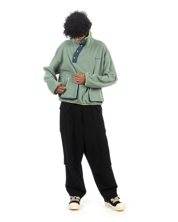 FACETASM | U Flowing Fleece Sweat Khaki - Concrete