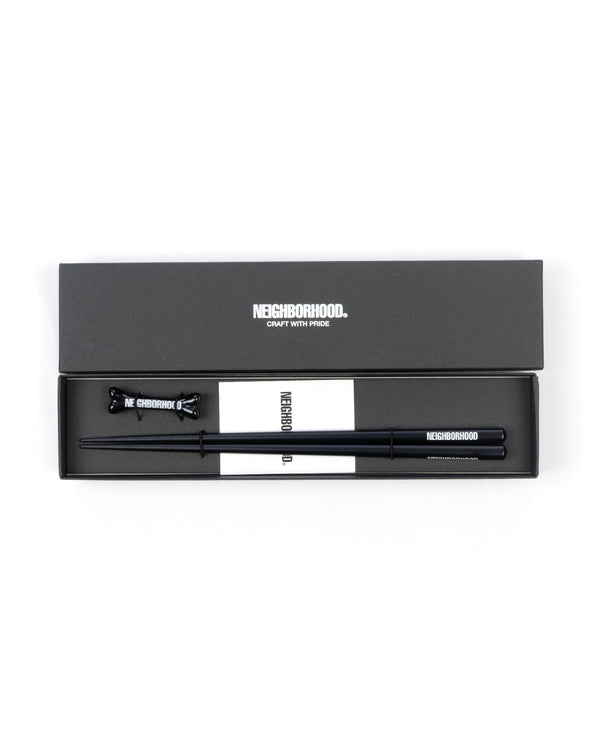 NEIGHBORHOOD | Chopsticks & Chopstick REST set Black - Concrete