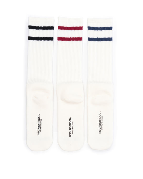 NEIGHBORHOOD | Classic 3PACK Knit Socks White - Concrete