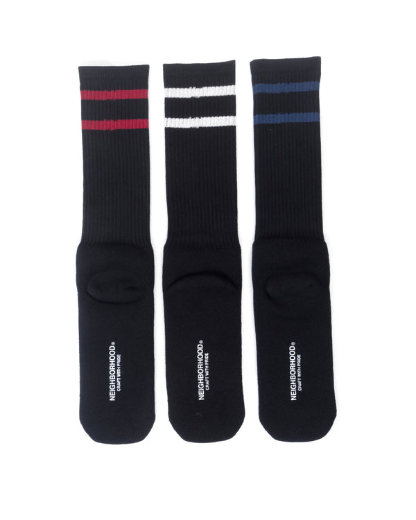 NEIGHBORHOOD | Classic 3PACK Knit Socks Black - Concrete