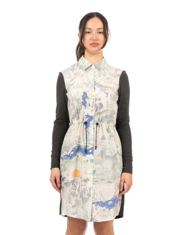 Christopher Raeburn | W Silk Shirt Dress Arctic - Concrete