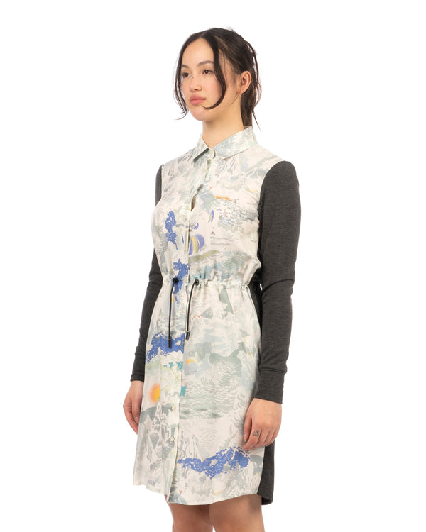 Christopher Raeburn | W Silk Shirt Dress Arctic - Concrete
