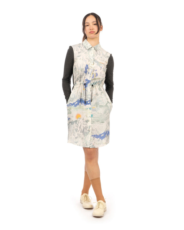 Christopher Raeburn | W Silk Shirt Dress Arctic - Concrete