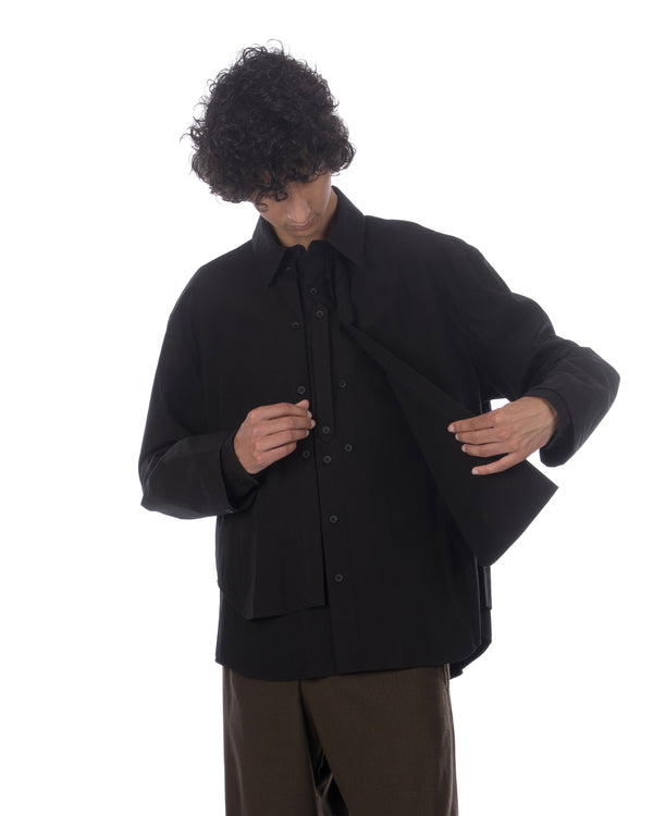 Craig Green | Layered Cotton Shirt Black - Concrete