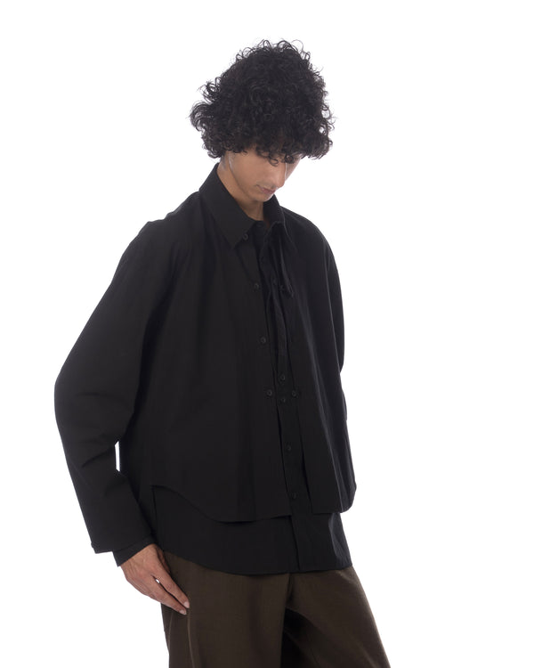 Craig Green | Layered Cotton Shirt Black - Concrete