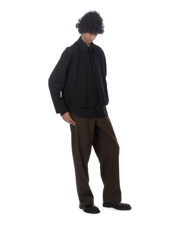 Craig Green | Layered Cotton Shirt Black - Concrete
