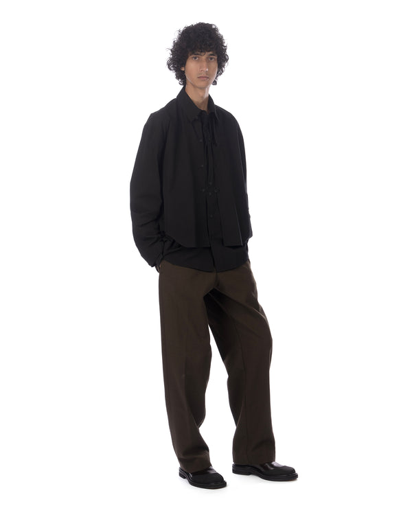 Craig Green | Layered Cotton Shirt Black - Concrete