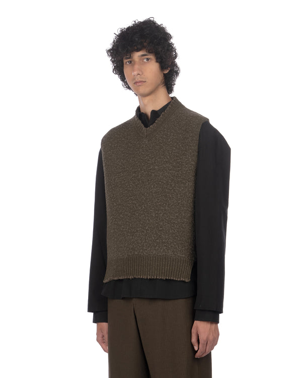 Craig Green | Washed Knit Blanket Vest Khaki - Concrete