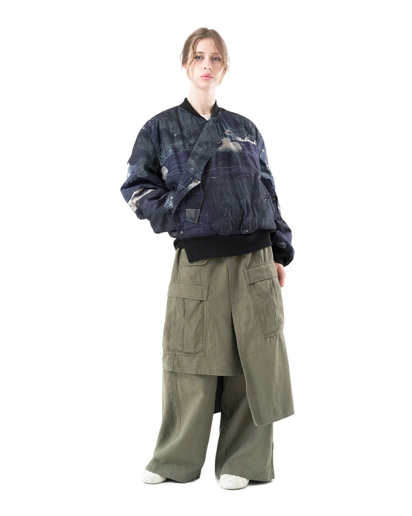 maharishi | Boro Crane Monk MA1 Jacket Indigo - Concrete