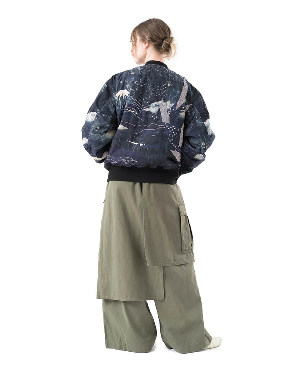 maharishi | Boro Crane Monk MA1 Jacket Indigo - Concrete