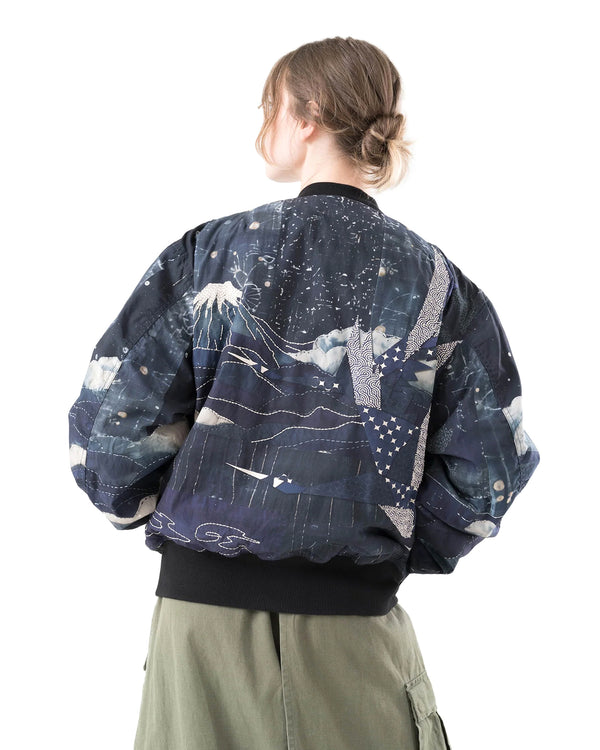 maharishi | Boro Crane Monk MA1 Jacket Indigo - Concrete