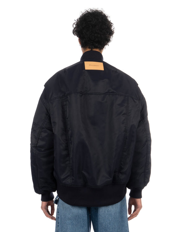 JW Anderson | Oversized Curved Hem Bomber Jacket Navy - Concrete