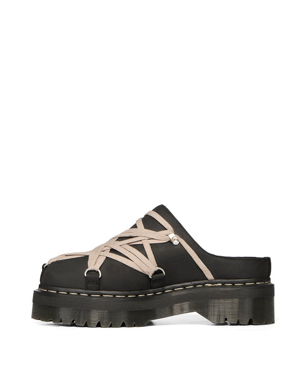 Rick Owens | x Dr. Martens Quad Sole Megalace Mule Black - Concrete