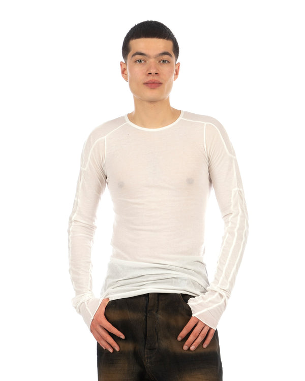 DRKSHDW by Rick Owens | Scarification LS T-Shirt Milk - Concrete