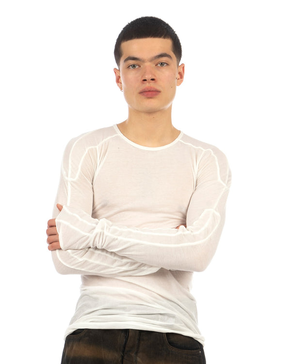 DRKSHDW by Rick Owens | Scarification LS T-Shirt Milk - Concrete