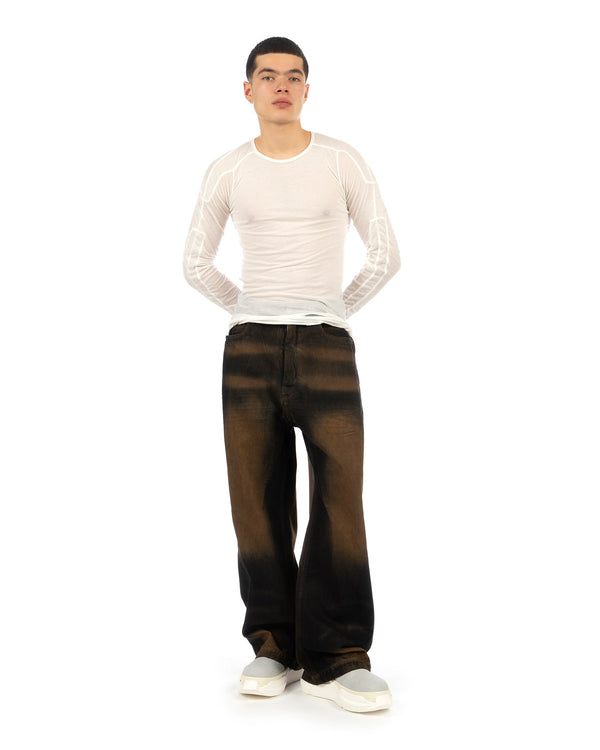 DRKSHDW by Rick Owens | Scarification LS T-Shirt Milk - Concrete