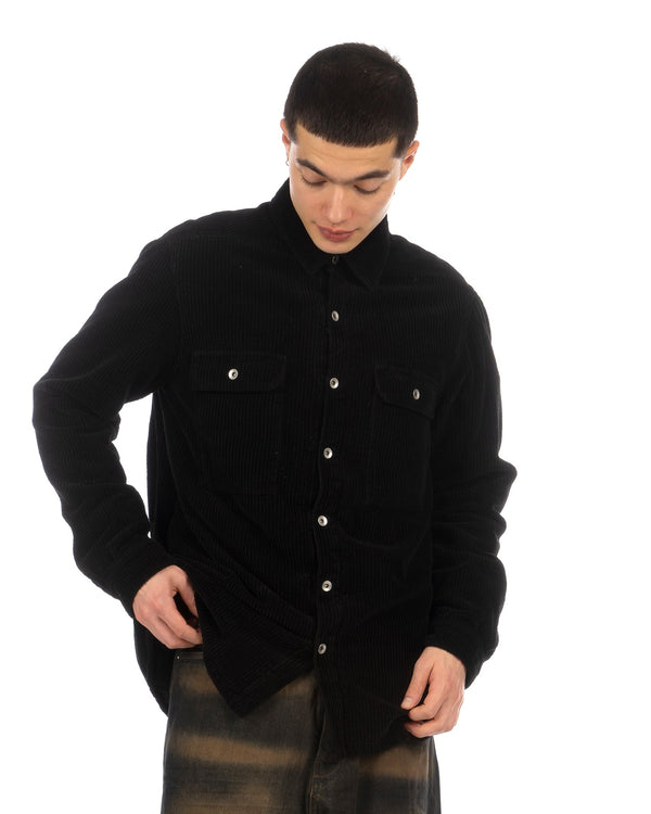 DRKSHDW by Rick Owens | Woven Padded Corduroy Jacket Black - Concrete