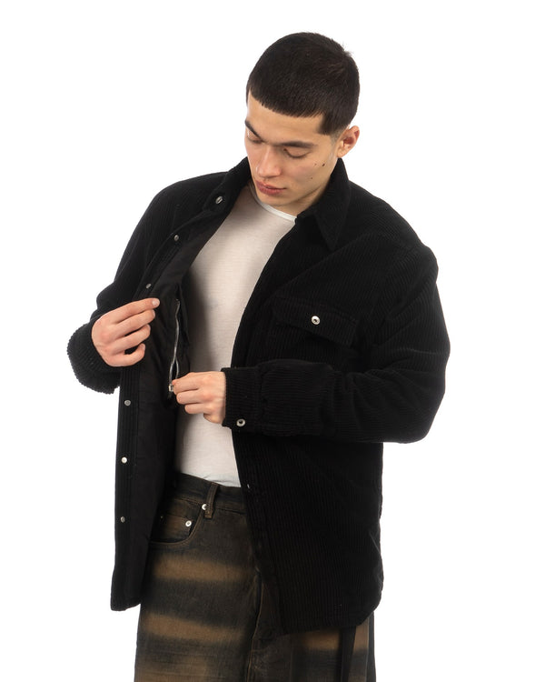 DRKSHDW by Rick Owens | Woven Padded Corduroy Jacket Black - Concrete