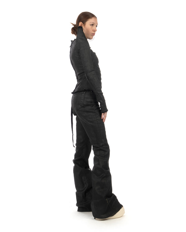 DRKSHDW by Rick Owens | W Bolan Bootcut Black Wax - Concrete