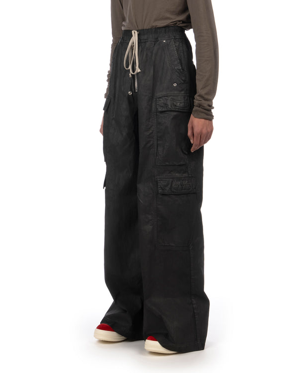 DRKSHDW by Rick Owens | Denim Double Cargo Pants Black - Concrete