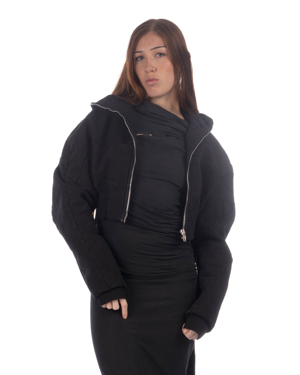 DRKSHDW by Rick Owens | Collage Zipped Hoodie Black - Concrete