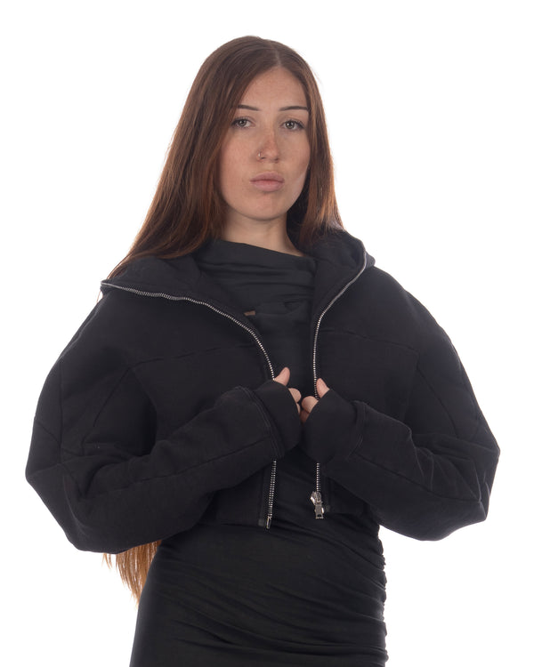 DRKSHDW by Rick Owens | Collage Zipped Hoodie Black - Concrete