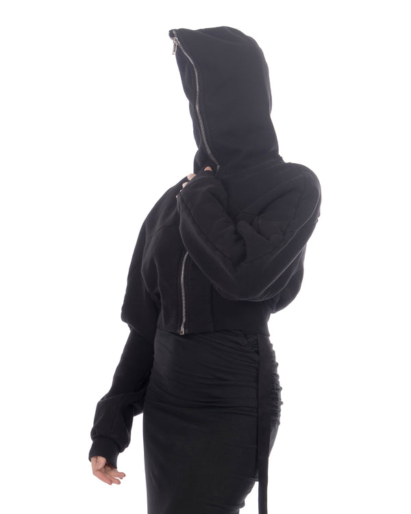 DRKSHDW by Rick Owens | Collage Zipped Hoodie Black - Concrete