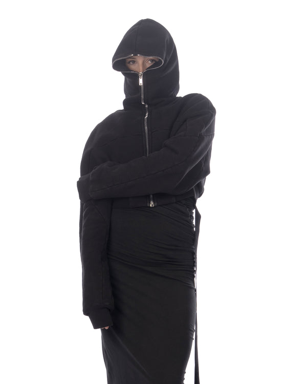 DRKSHDW by Rick Owens | Collage Zipped Hoodie Black - Concrete