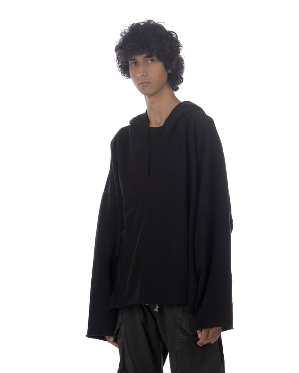 DRKSHDW by Rick Owens | LS Kaftan Knit Sweatshirt Black