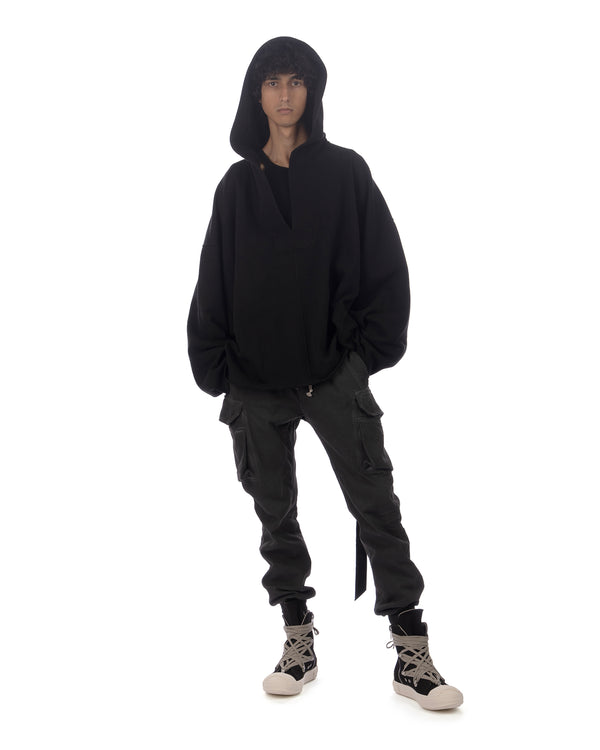 DRKSHDW by Rick Owens | LS Kaftan Knit Sweatshirt Black