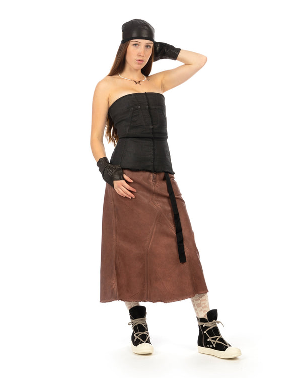 DRKSHDW by Rick Owens | W Splintered Denim Top Black Wax - Concrete