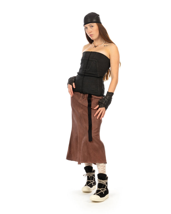 DRKSHDW by Rick Owens | W Splintered Denim Top Black Wax - Concrete