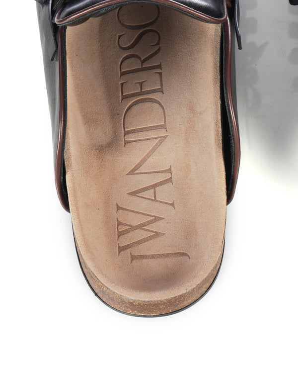 JW Anderson |  Ruffle Loafer Mules Black - Concrete