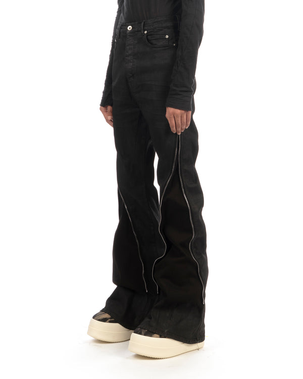 DRKSHDW by Rick Owens | Bolan Denim Pants Black Wax - Concrete