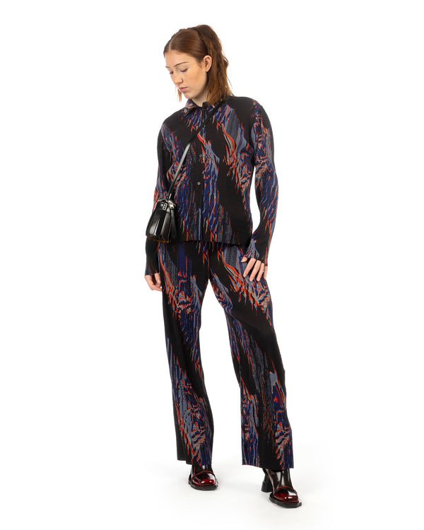 Henrik Vibskov | Silhouette Plisse Pant Blue Shadow Wing - Concrete