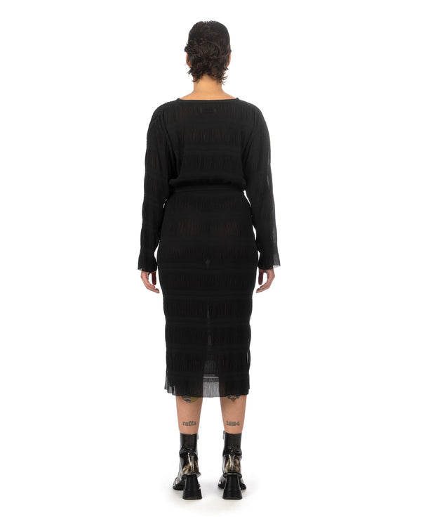 Henrik Vibskov | Grow Plissé Dress Caviar - Concrete