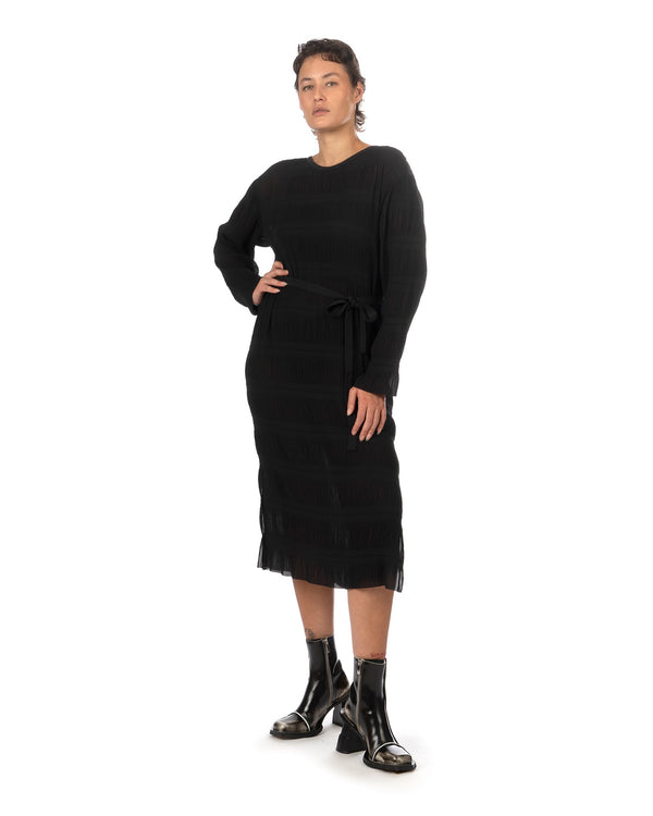 Henrik Vibskov | Grow Plissé Dress Caviar - Concrete