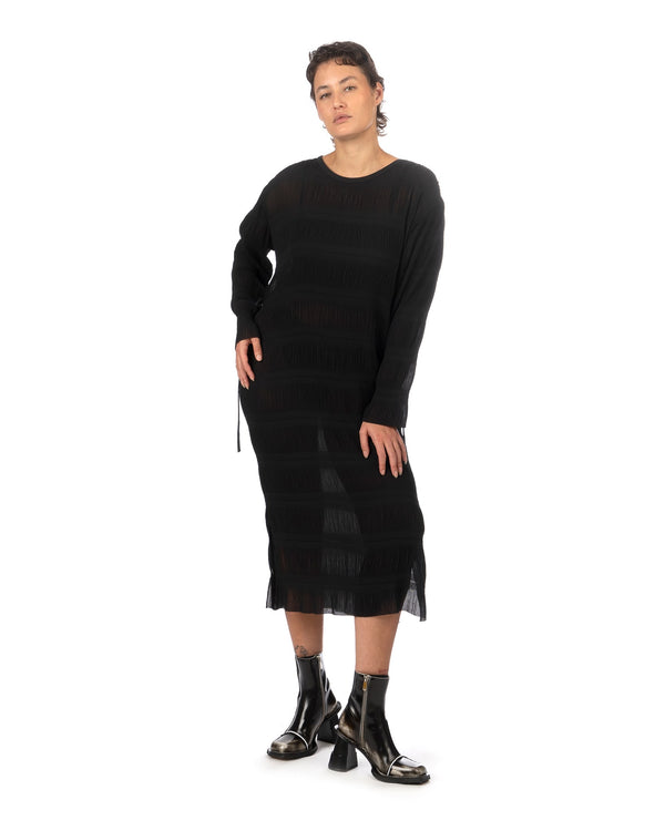 Henrik Vibskov | Grow Plissé Dress Caviar - Concrete