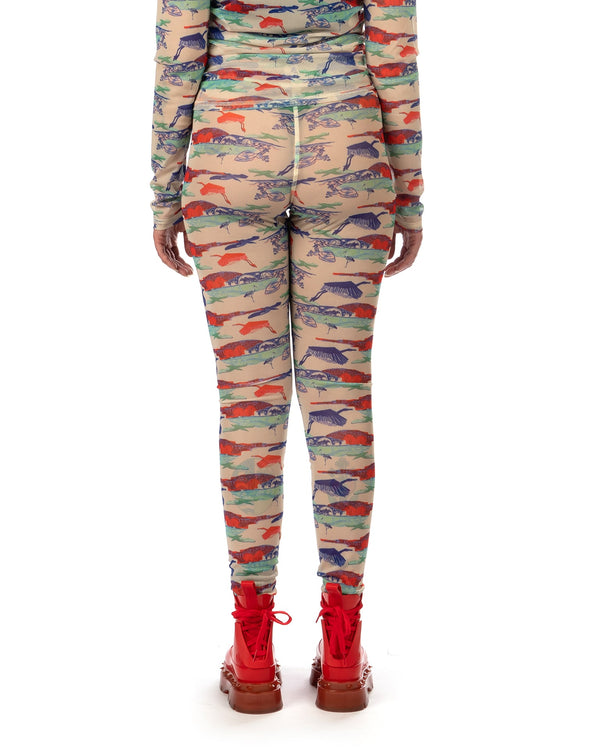 Henrik Vibskov | Mesh Leggings Orange / Cream Birdie - Concrete