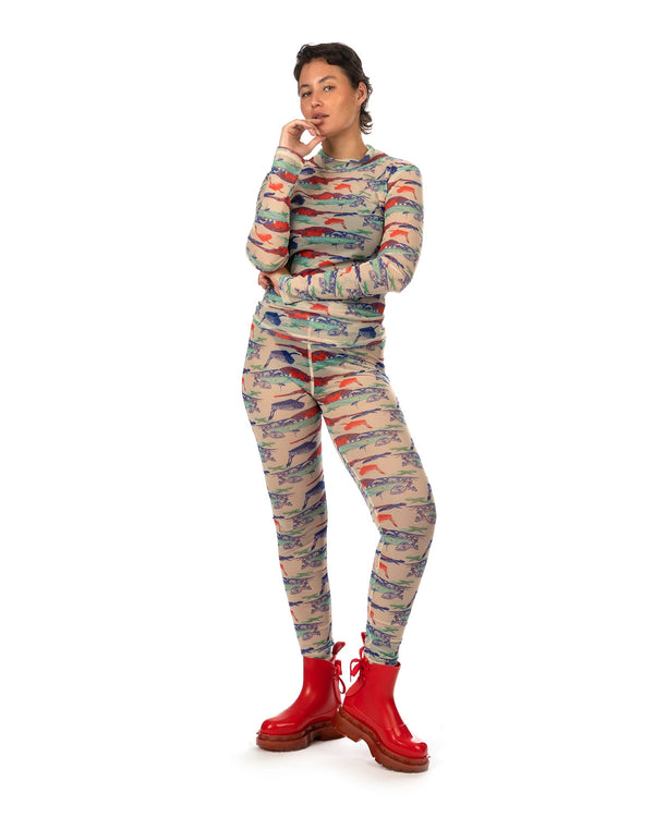 Henrik Vibskov | Mesh Leggings Orange / Cream Birdie - Concrete